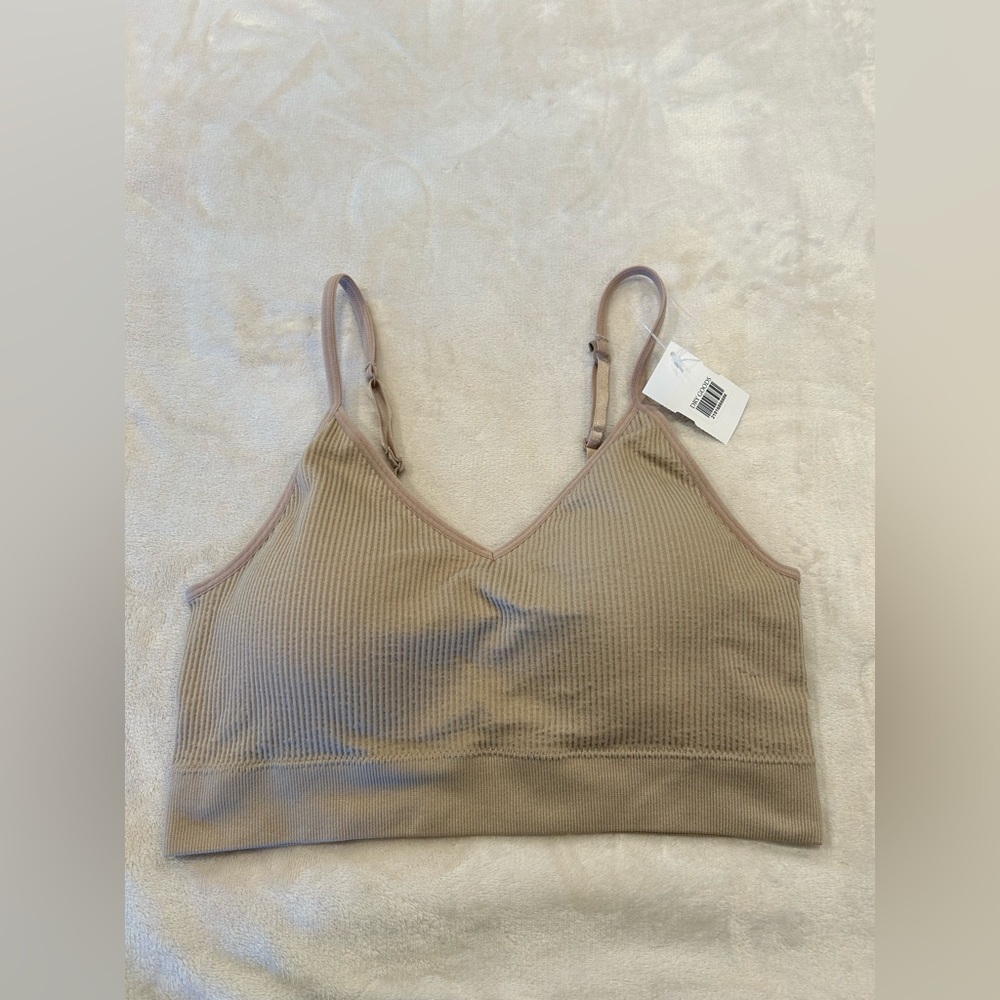 NWT Dry Goods Tan/ Biscuit Bralette with Removable Pads, Size M/L